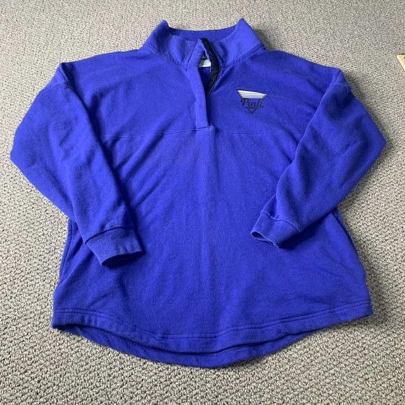 PINK Victoria's Secret Womens Sweater Size XS Blue T-Snap Button Up Pullover - Picture 1 of 11